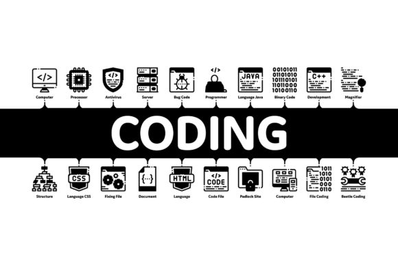 Coding System Minimal Infographic Banner