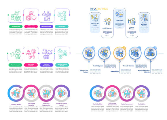 Ethnic Inequality Vector Infographic Set: Designing with Sensitivity and Precision