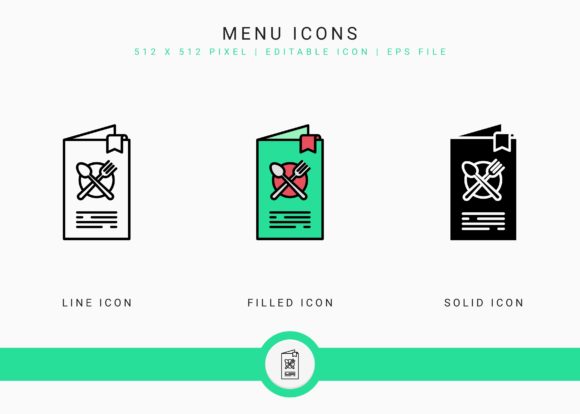 Menu Icons Set: Enhancing Digital Dining Experiences