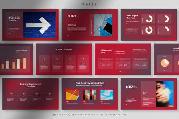 Raize - Gradient Infographic PPT: Elevating Data Storytelling with Modern Design